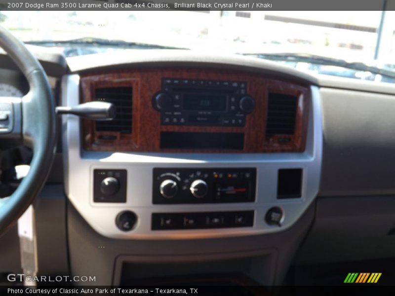 Brilliant Black Crystal Pearl / Khaki 2007 Dodge Ram 3500 Laramie Quad Cab 4x4 Chassis