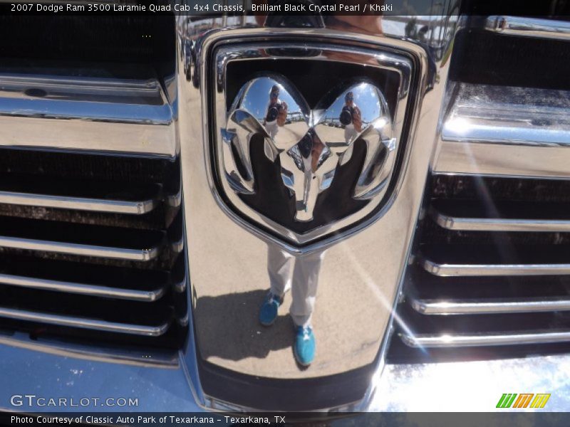 Brilliant Black Crystal Pearl / Khaki 2007 Dodge Ram 3500 Laramie Quad Cab 4x4 Chassis