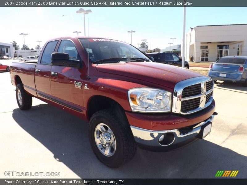 Inferno Red Crystal Pearl / Medium Slate Gray 2007 Dodge Ram 2500 Lone Star Edition Quad Cab 4x4