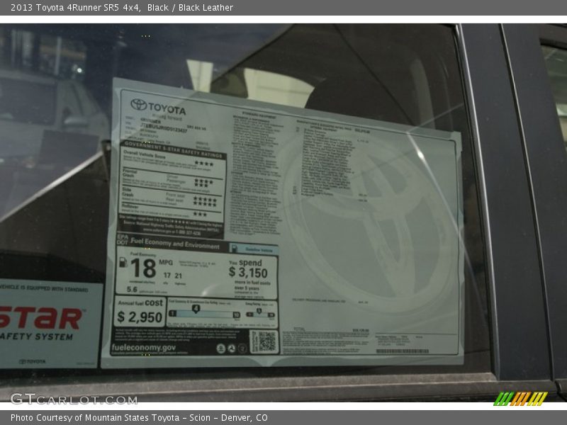 Black / Black Leather 2013 Toyota 4Runner SR5 4x4