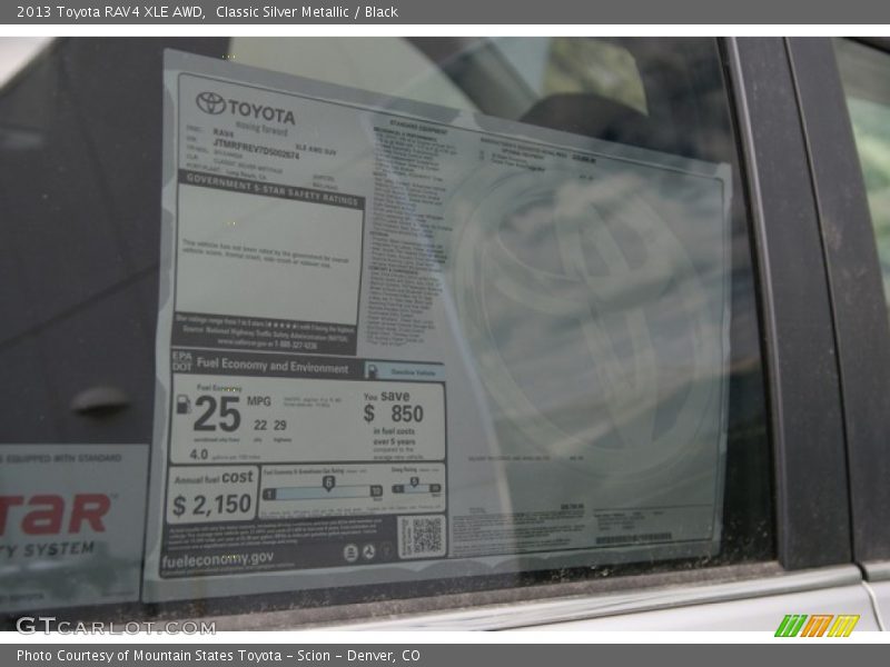 Classic Silver Metallic / Black 2013 Toyota RAV4 XLE AWD
