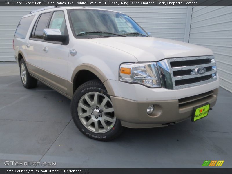 White Platinum Tri-Coat / King Ranch Charcoal Black/Chaparral Leather 2013 Ford Expedition EL King Ranch 4x4