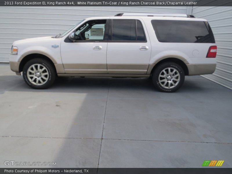 White Platinum Tri-Coat / King Ranch Charcoal Black/Chaparral Leather 2013 Ford Expedition EL King Ranch 4x4