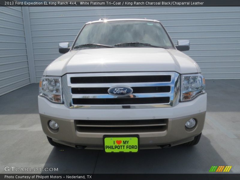 White Platinum Tri-Coat / King Ranch Charcoal Black/Chaparral Leather 2013 Ford Expedition EL King Ranch 4x4