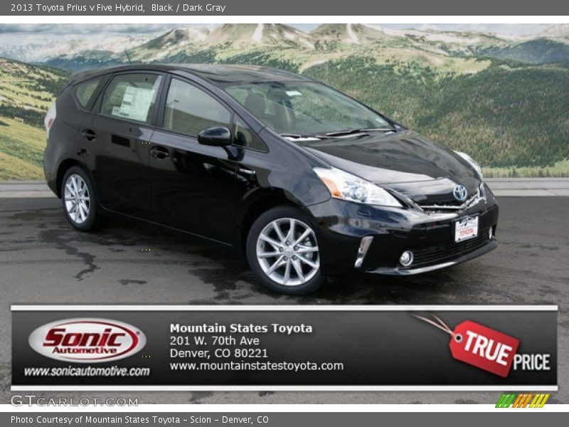 Black / Dark Gray 2013 Toyota Prius v Five Hybrid