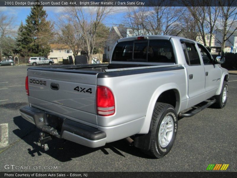 Bright Silver Metallic / Dark Slate Gray 2001 Dodge Dakota Sport Quad Cab 4x4