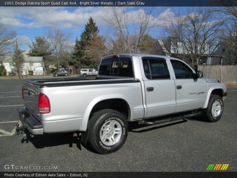 Bright Silver Metallic / Dark Slate Gray 2001 Dodge Dakota Sport Quad Cab 4x4