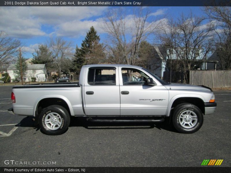 Bright Silver Metallic / Dark Slate Gray 2001 Dodge Dakota Sport Quad Cab 4x4