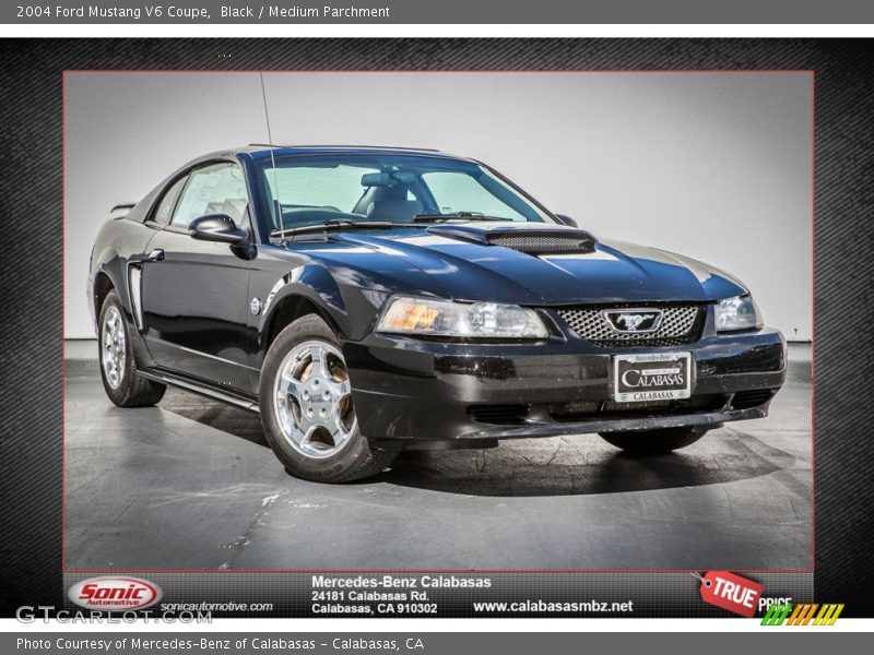 Black / Medium Parchment 2004 Ford Mustang V6 Coupe
