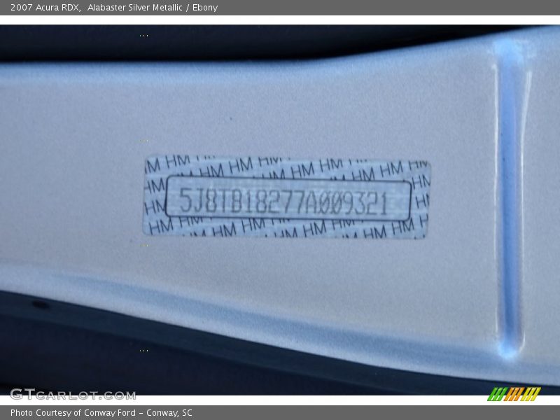 Alabaster Silver Metallic / Ebony 2007 Acura RDX
