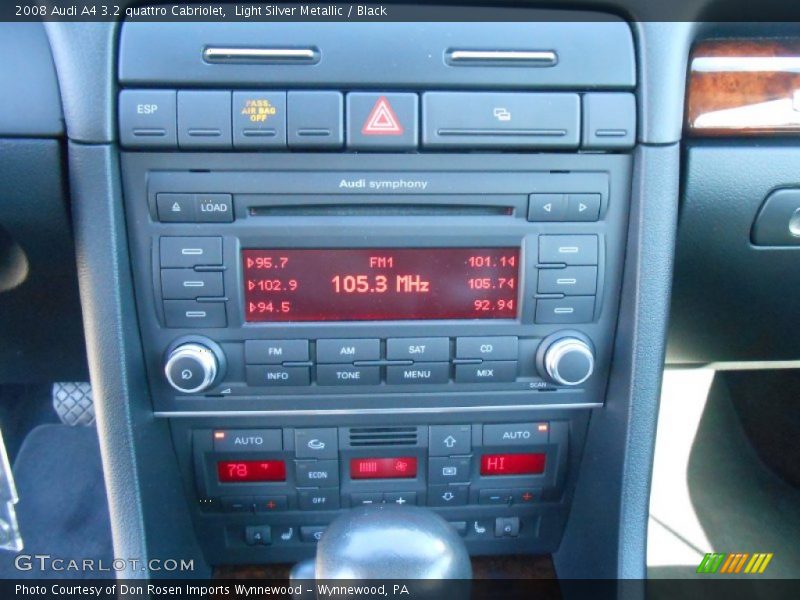Controls of 2008 A4 3.2 quattro Cabriolet
