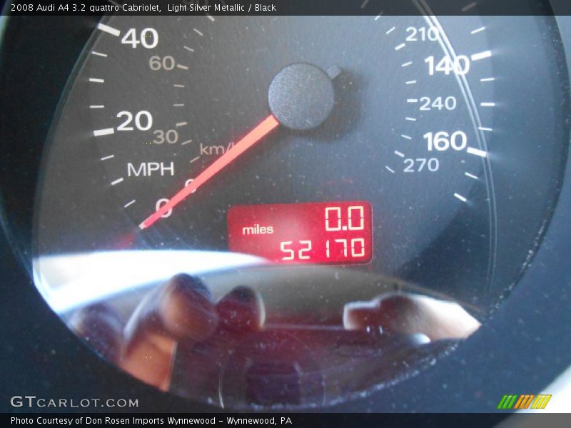 Light Silver Metallic / Black 2008 Audi A4 3.2 quattro Cabriolet