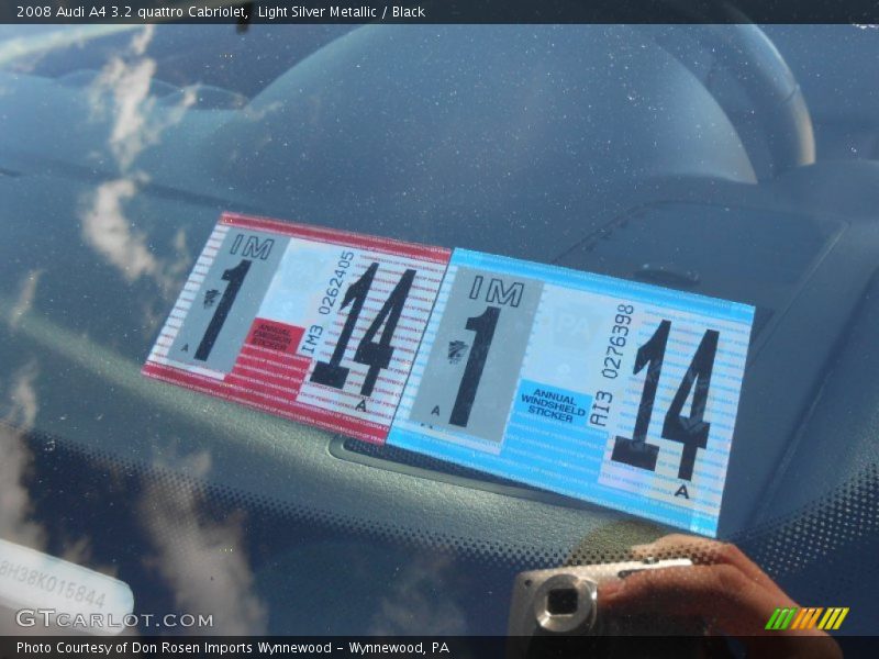 Light Silver Metallic / Black 2008 Audi A4 3.2 quattro Cabriolet