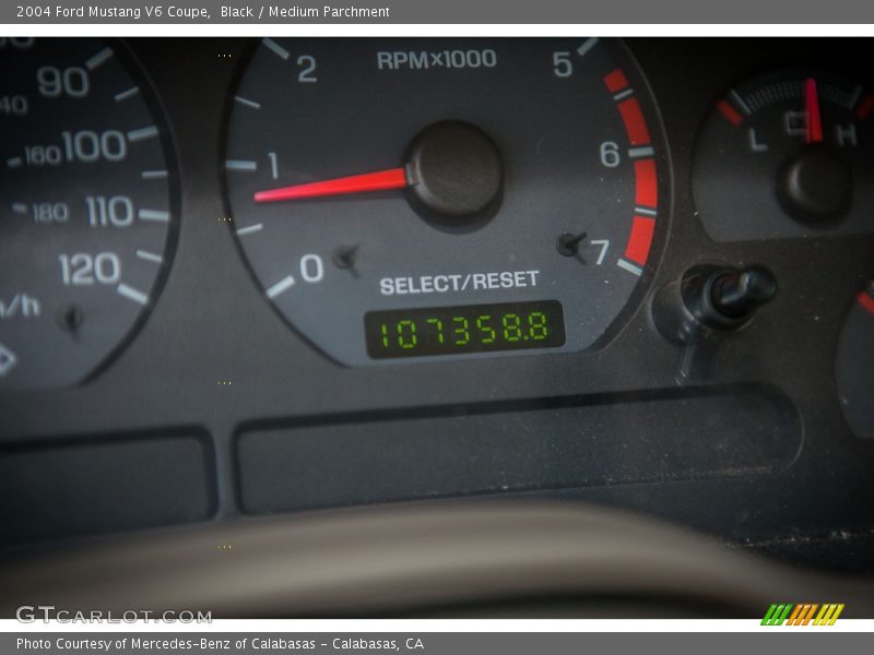 Black / Medium Parchment 2004 Ford Mustang V6 Coupe