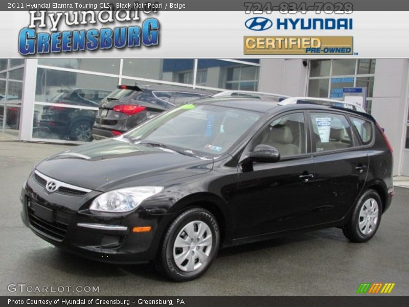 Black Noir Pearl / Beige 2011 Hyundai Elantra Touring GLS