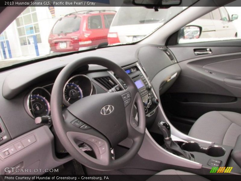 Pacific Blue Pearl / Gray 2013 Hyundai Sonata GLS