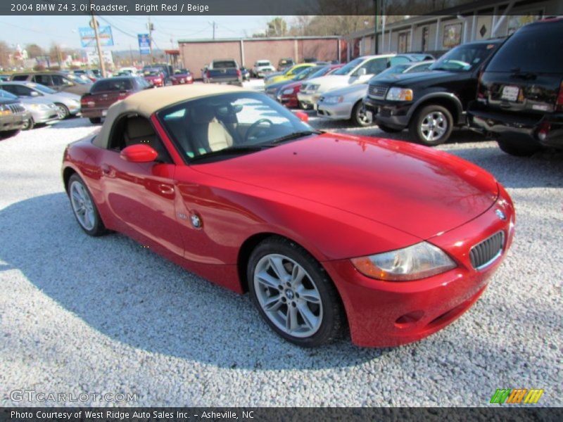 Bright Red / Beige 2004 BMW Z4 3.0i Roadster