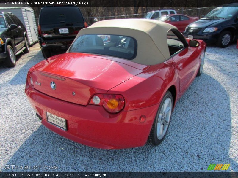 Bright Red / Beige 2004 BMW Z4 3.0i Roadster