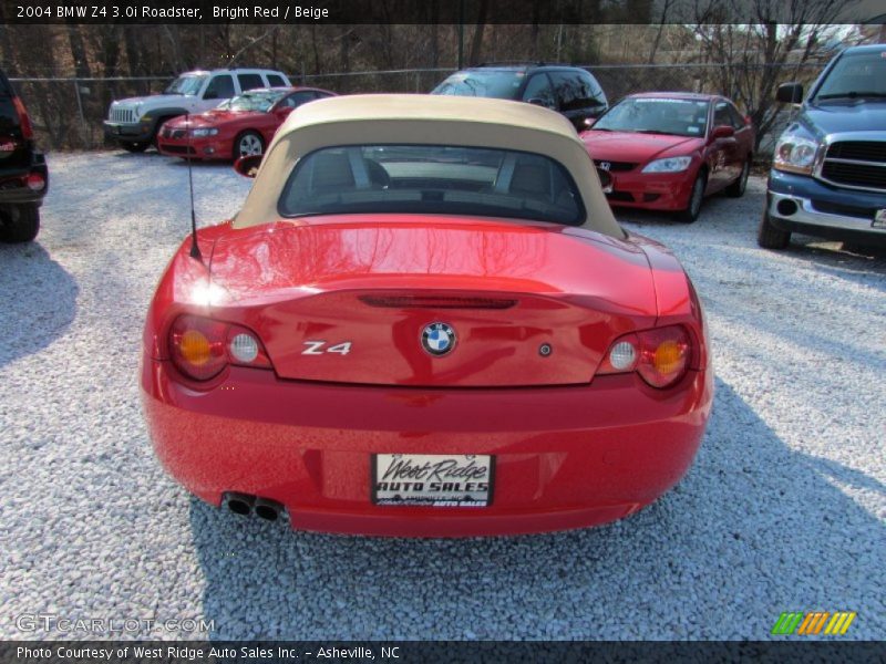 Bright Red / Beige 2004 BMW Z4 3.0i Roadster