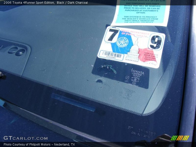 Black / Dark Charcoal 2006 Toyota 4Runner Sport Edition