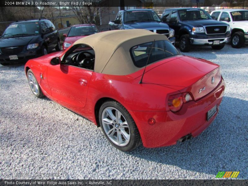 Bright Red / Beige 2004 BMW Z4 3.0i Roadster