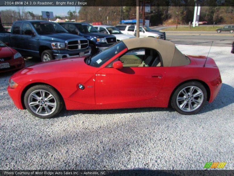 Bright Red / Beige 2004 BMW Z4 3.0i Roadster