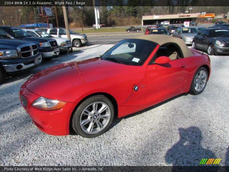 Bright Red / Beige 2004 BMW Z4 3.0i Roadster