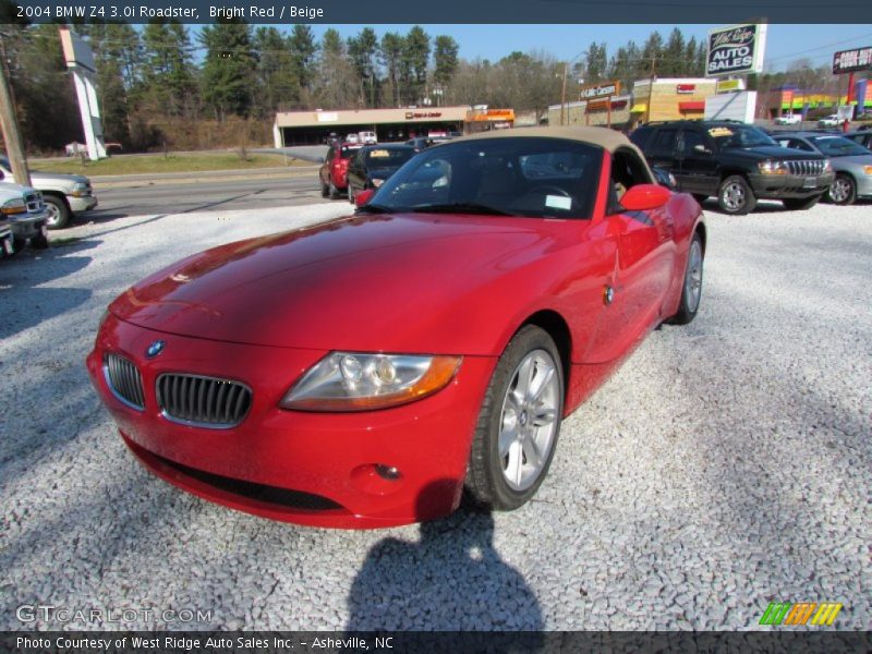 Bright Red / Beige 2004 BMW Z4 3.0i Roadster