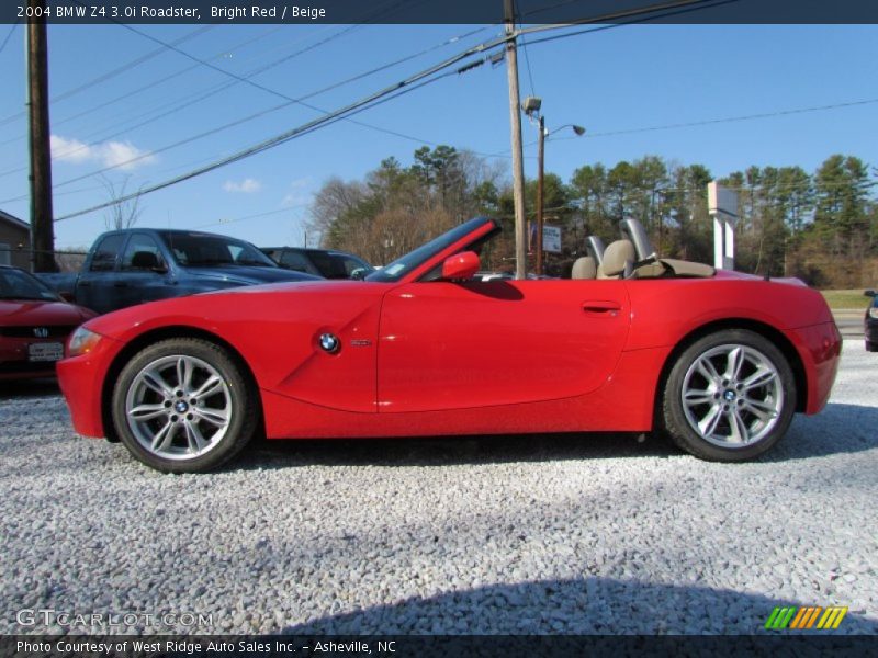 Bright Red / Beige 2004 BMW Z4 3.0i Roadster