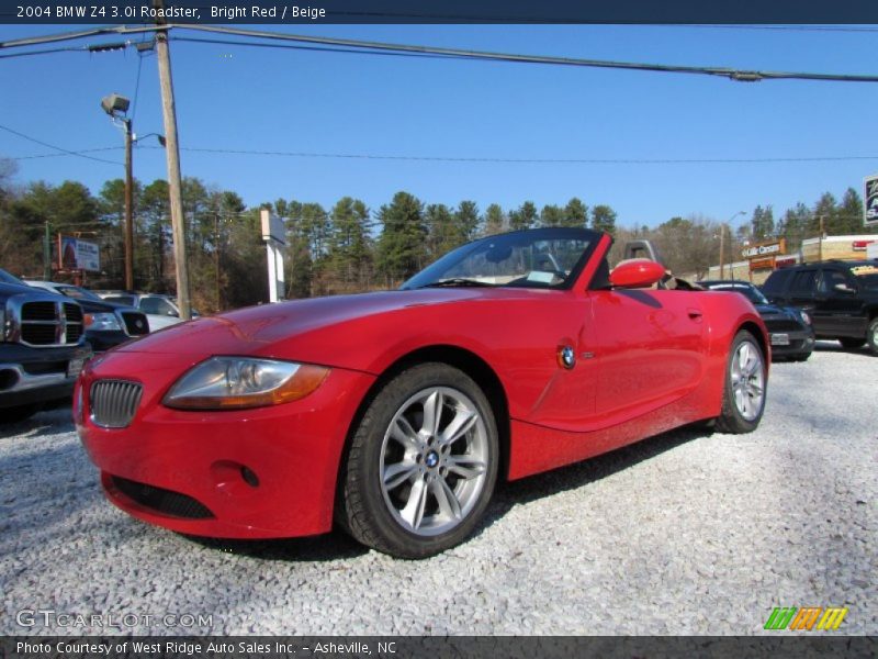 Bright Red / Beige 2004 BMW Z4 3.0i Roadster