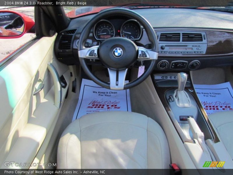Bright Red / Beige 2004 BMW Z4 3.0i Roadster