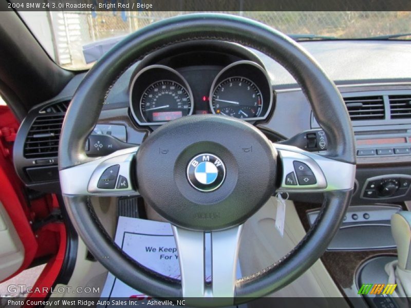 Bright Red / Beige 2004 BMW Z4 3.0i Roadster
