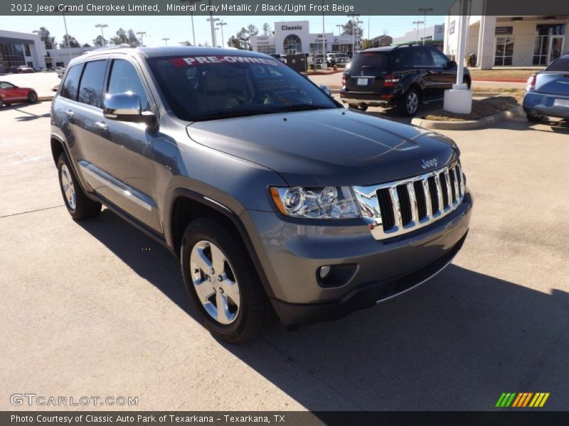 Mineral Gray Metallic / Black/Light Frost Beige 2012 Jeep Grand Cherokee Limited