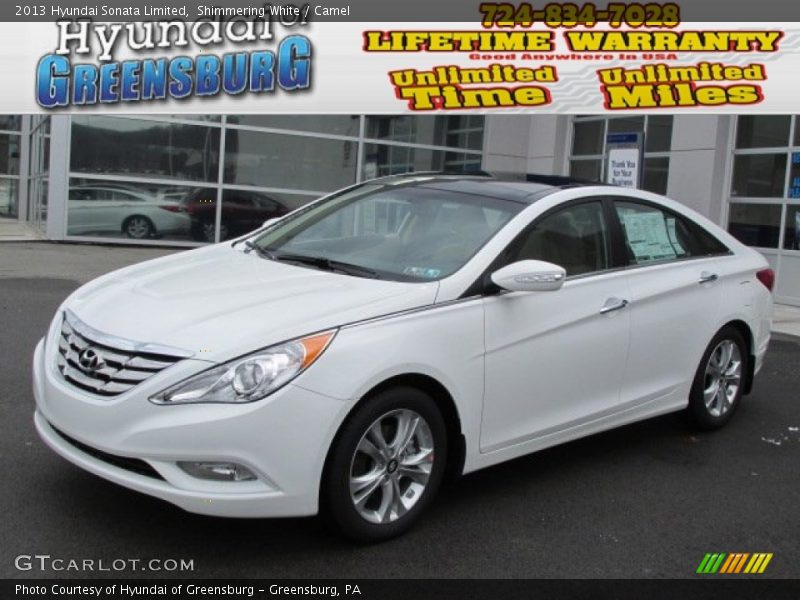 Shimmering White / Camel 2013 Hyundai Sonata Limited