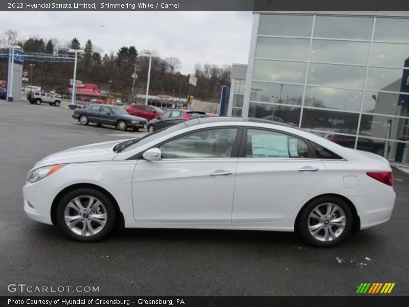 Shimmering White / Camel 2013 Hyundai Sonata Limited