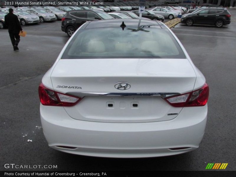 Shimmering White / Camel 2013 Hyundai Sonata Limited