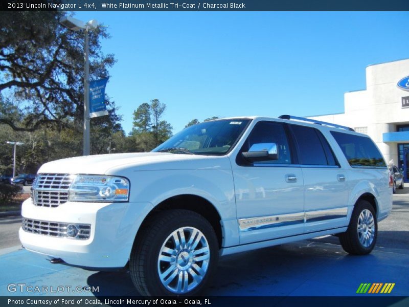 White Platinum Metallic Tri-Coat / Charcoal Black 2013 Lincoln Navigator L 4x4