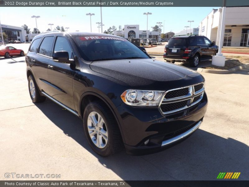 Brilliant Black Crystal Pearl / Dark Graystone/Medium Graystone 2012 Dodge Durango Crew