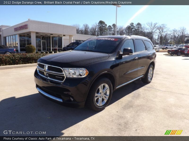 Brilliant Black Crystal Pearl / Dark Graystone/Medium Graystone 2012 Dodge Durango Crew
