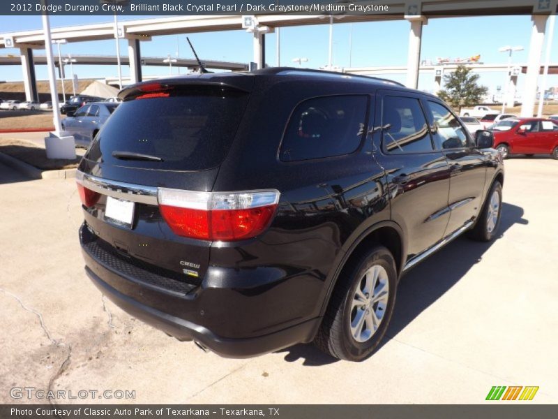 Brilliant Black Crystal Pearl / Dark Graystone/Medium Graystone 2012 Dodge Durango Crew
