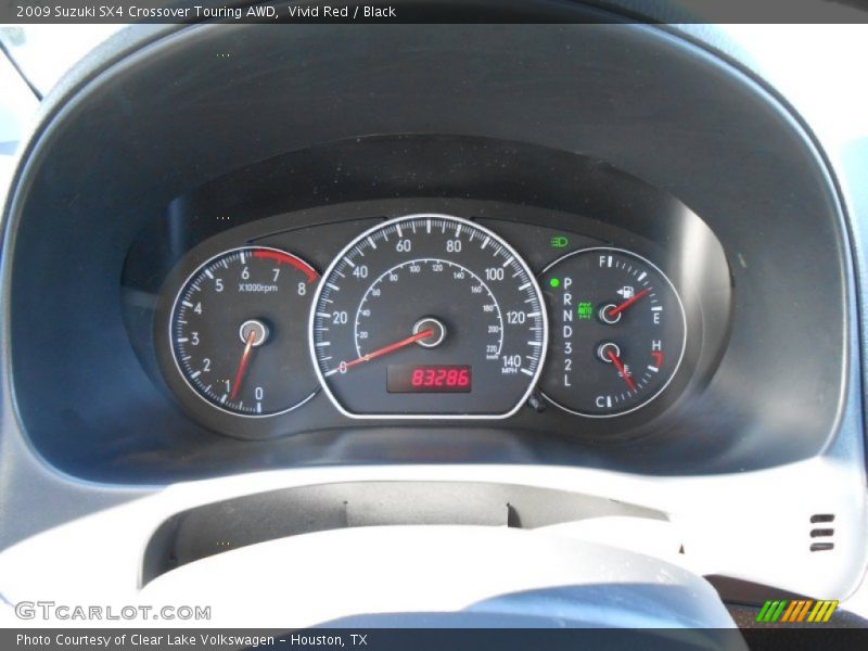 Vivid Red / Black 2009 Suzuki SX4 Crossover Touring AWD