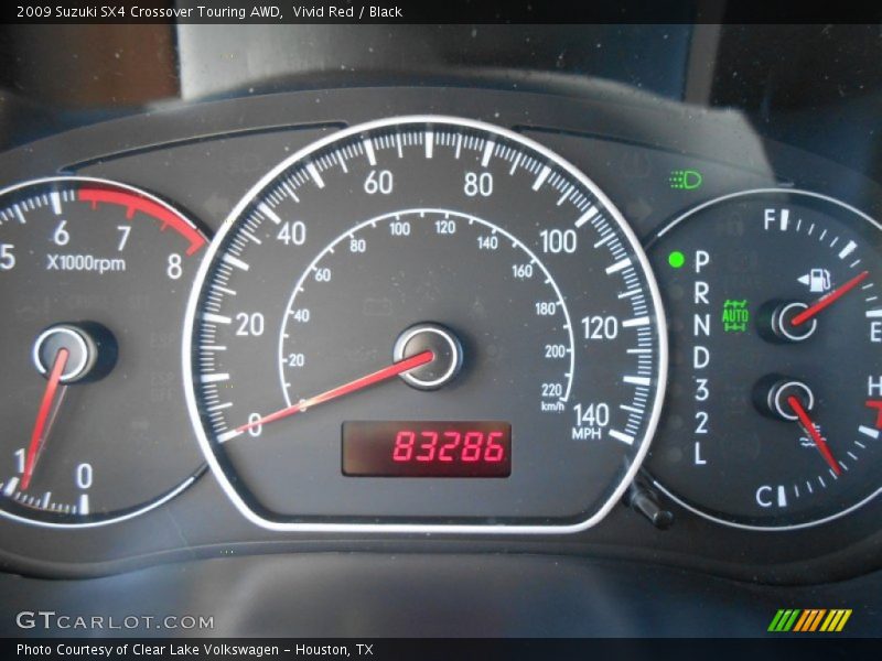 Vivid Red / Black 2009 Suzuki SX4 Crossover Touring AWD