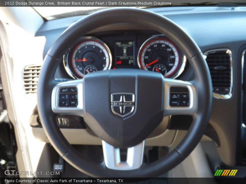 Brilliant Black Crystal Pearl / Dark Graystone/Medium Graystone 2012 Dodge Durango Crew