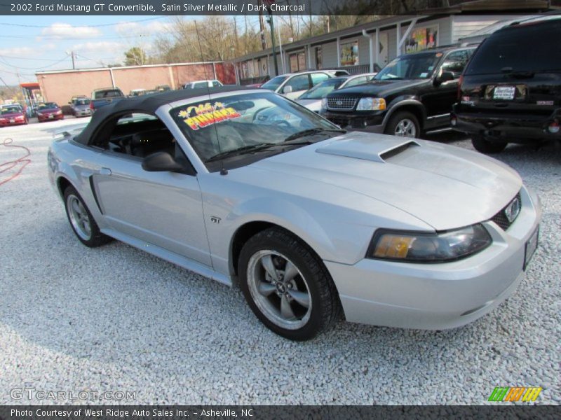 Satin Silver Metallic / Dark Charcoal 2002 Ford Mustang GT Convertible