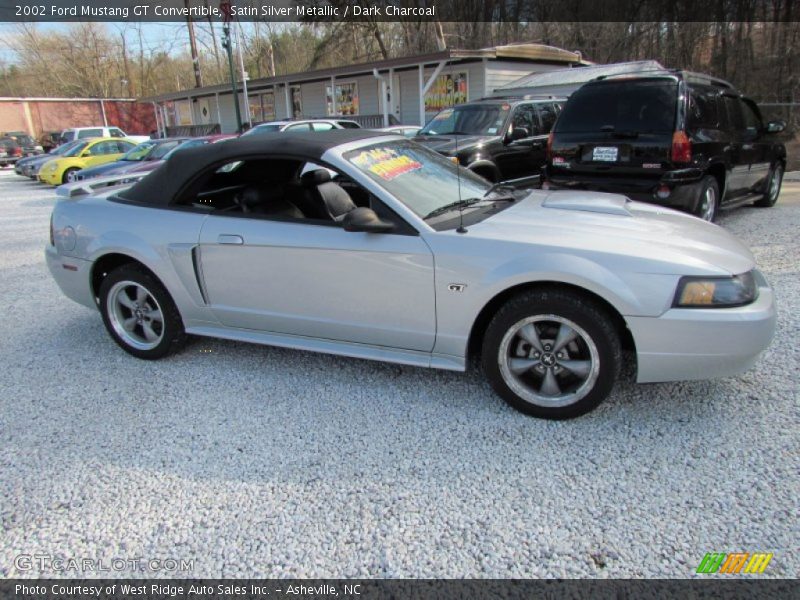 Satin Silver Metallic / Dark Charcoal 2002 Ford Mustang GT Convertible