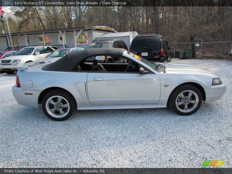 Satin Silver Metallic / Dark Charcoal 2002 Ford Mustang GT Convertible