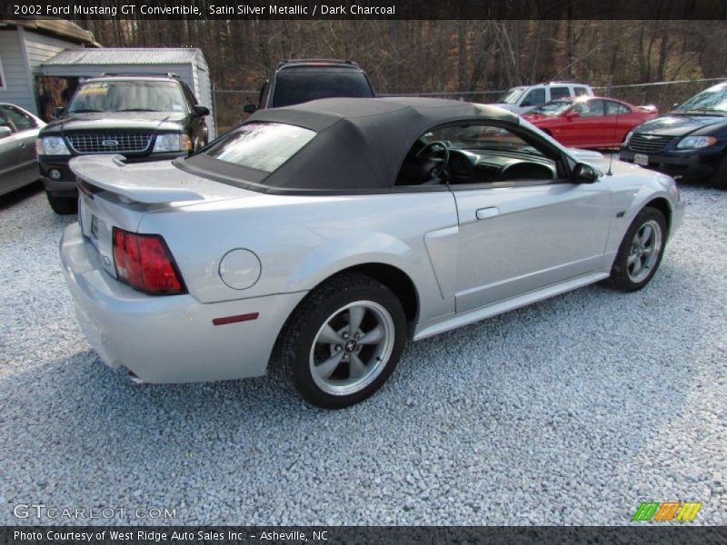 Satin Silver Metallic / Dark Charcoal 2002 Ford Mustang GT Convertible