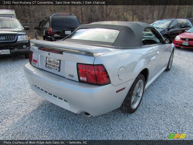 Satin Silver Metallic / Dark Charcoal 2002 Ford Mustang GT Convertible