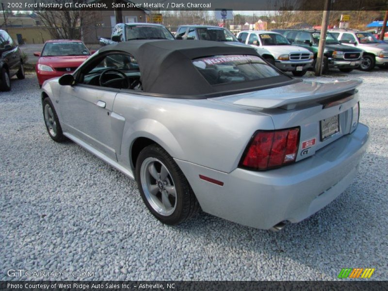 Satin Silver Metallic / Dark Charcoal 2002 Ford Mustang GT Convertible