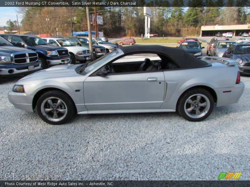 Satin Silver Metallic / Dark Charcoal 2002 Ford Mustang GT Convertible